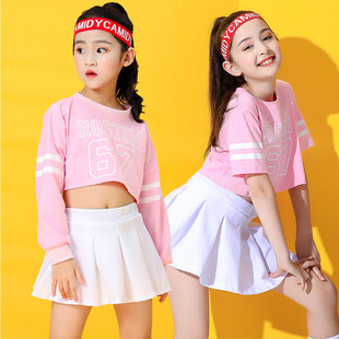 Children's June 1 Children's Performance Dress Cheerleading Kindergarten Jazz Dance Dress Pink Cute Primary School Student Games Performance