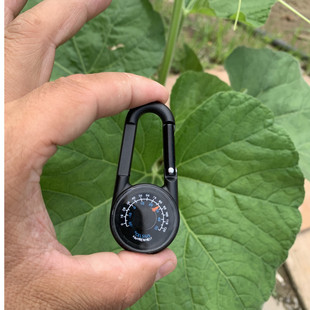 Zinc alloy double-sided compass mountaineering buckle compass thermometer outdoor quick hanging compass portable compass