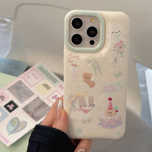 Dessert small animal Apple 14 mobile phone case iphone15 silicone 11 for 13promax anti-fall 12 original 16