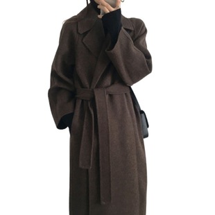 Korean style woolen coat for women 2023 autumn and winter new small mid-length French woolen coat