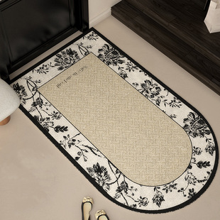 Vintage cream-style silk ring floor mat door mat French-style carpet entrance door mat stain-resistant
