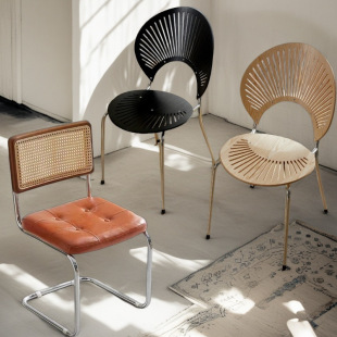Nordic Solid Wood Shell Chair Dining Chair Backrest Chair Internet-popular Chair French Retro Middle Ancient Simple Dining Table Chair Makeup Chair