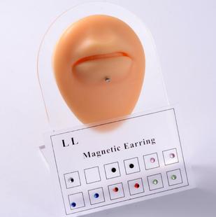 Cross-border special for new 12pc non-piercing nose stud non-perforated Diamond magnetic magnet lip stud small ear studs small size