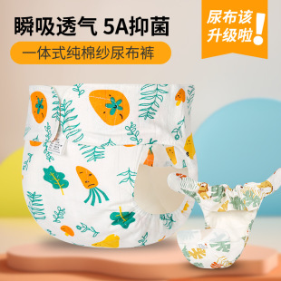 2024 One-piece Washable Diaper Training Pants Wings 5A Antibacterial Absorbent Leak-proof Diaper Pants