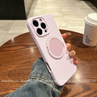 Для iPhone16 жидкий силиконовый чехол для телефона поворотный кронштейн Мягкий все включено защита магнитный чехол для телефона