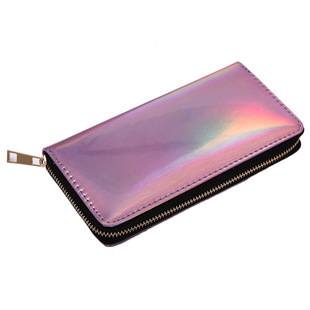 Pvc Laser Wallet Colorful Laser Wallet Large Capacity Wallet Ladies Gold Zipper Multifunctional Wallet Hand