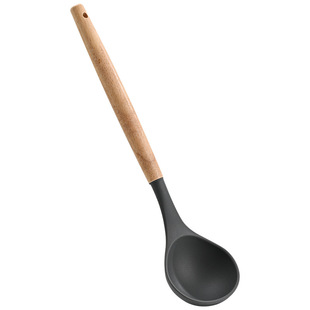 Wooden Handle Silicone Kitchenware Cooking Non-stick Pan Special Spade Spoon Kitchen Tools Cooking Stir-frying Shovel High Temperature Resistant Kitchenware