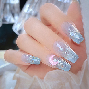 Nail Moon Jewelry pretty girl warrior ice moon ice Crescent Moonlight Flat nail Diamond stickers decoration wholesale