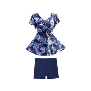 2024 New Swimsuit Female Mother's Belly Covering Slimming Split Conservative plus size Swimsuit for Middle-aged and Elderly Hot Springs
