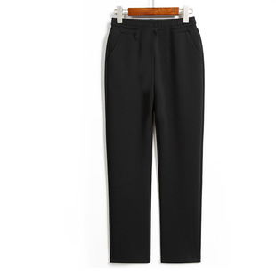 2023 Women's Spring and Autumn Trousers for Middle-aged and Elderly Loose Loose Outer Wear Casual Pants for Mother High Waist Black