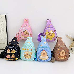 Spring and Summer 2025 New Kapibala Cute Casual Chest Bag Instagram Style Trendy Printed Light Shoulder Crossbody Bag for Boys and Girls