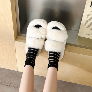 Striped Socks Children's Mid-length Socks Autumn and Winter New Ins Trendy Japanese Style Cute Curled Stacks Cream Stockings