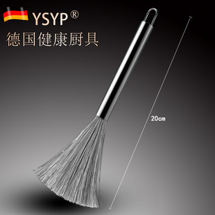 Wholesale 304 stainless steel pot brush long handle cleaning brush kitchen wooden handle household brush canteen kitchenware pot brush artifact