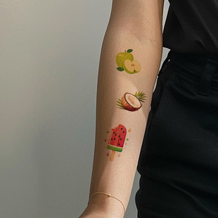 10 sheets Cartoon Fruit Tattoo Stickers Holiday Party Event Decorative Colorful Arm Face Stickers for Wholesale