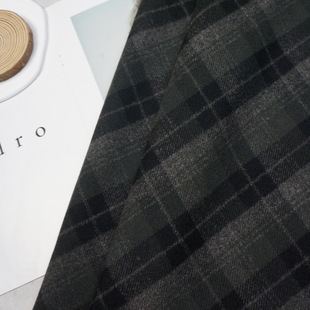 Winter thickened wool plaid fabric TR twill bristle wool fabric wide leg pants shirt suit wool wholesale