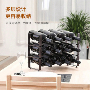Wine Bottle Wine Rack Ornaments 1-Layer Wrought Iron Wine Rack Household Wine Display Rack Wine Cabinet Decoration Storage Rack