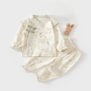 Baby jumpsuit Guofeng autumn cotton boneless ~ 15 months baby clothes climbing clothes class a four seasons newborn clothes