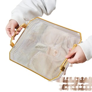 Cream white portable fruit basket plastic golden edge desktop retail sundries plate large, medium and small combination suit fruit plate