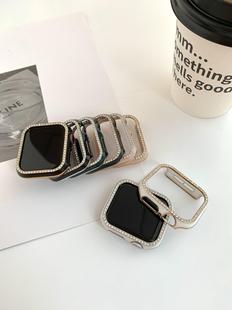 Suitable for applewatch8 Apple Watch iwatch567 Generation SE Porcelain Sense Diamond Case Protective Case Contrast Color Hollow