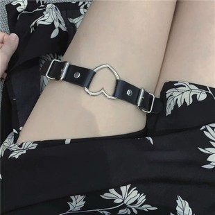 Bow Love Bell Leg Ring Women's Punk Lace Thigh Jewelry Neck Collar Chain Accessories Leg Chain