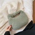 Осенне-зимняя меховая сумка переносная сумка из овечьего меха облако пельмень с узлами для переноски в западном стиле плюшевые Пригородные небольшие квадратные сумки
