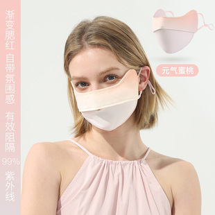 Summer Ice Silk Sunscreen Mask Ultra-thin Breathable UV Protection Women's Outdoor Cool Sunshade Eye Corner Sun Protection Mask
