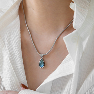 Liluo S925 Sterling Silver Pearl Necklace Accessories Women's High-end Color-free All-match Autumn and Winter Clavicle Chain Sweater Chain