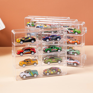 Small car model storage display box 4 layers 8 grid car model dustproof display rack transparent toy car display
