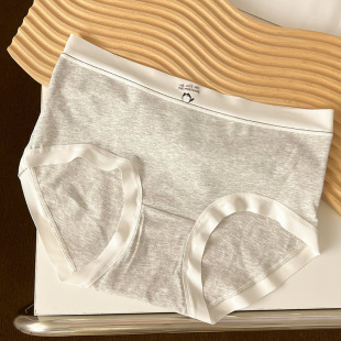 Simple Pure Cotton Gao Grade Sense Girl's Mid-waist High Elastic Comfortable Skin-friendly Sports Style Striped Pure Cotton Crotch Women's Underwear
