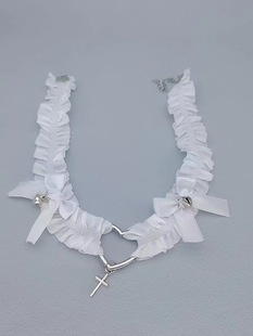 Bow Heart Bell Leg Ring Female Punk Lace Thigh Ring Leg Chain Jewelry Neck Strap Collar Clavicle Chain with