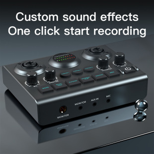 Supports all microphones and musical instruments available on all platforms K-song portable dual-microphone singing entertainment sound card F10