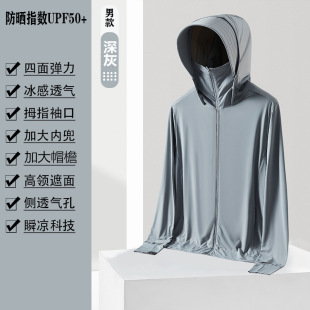New Ice Silk Sun Protection Clothing Men's Summer Outer Line Outdoor Ice Breathable Fishing Thin Jacket Sun Protection Clothing 2025