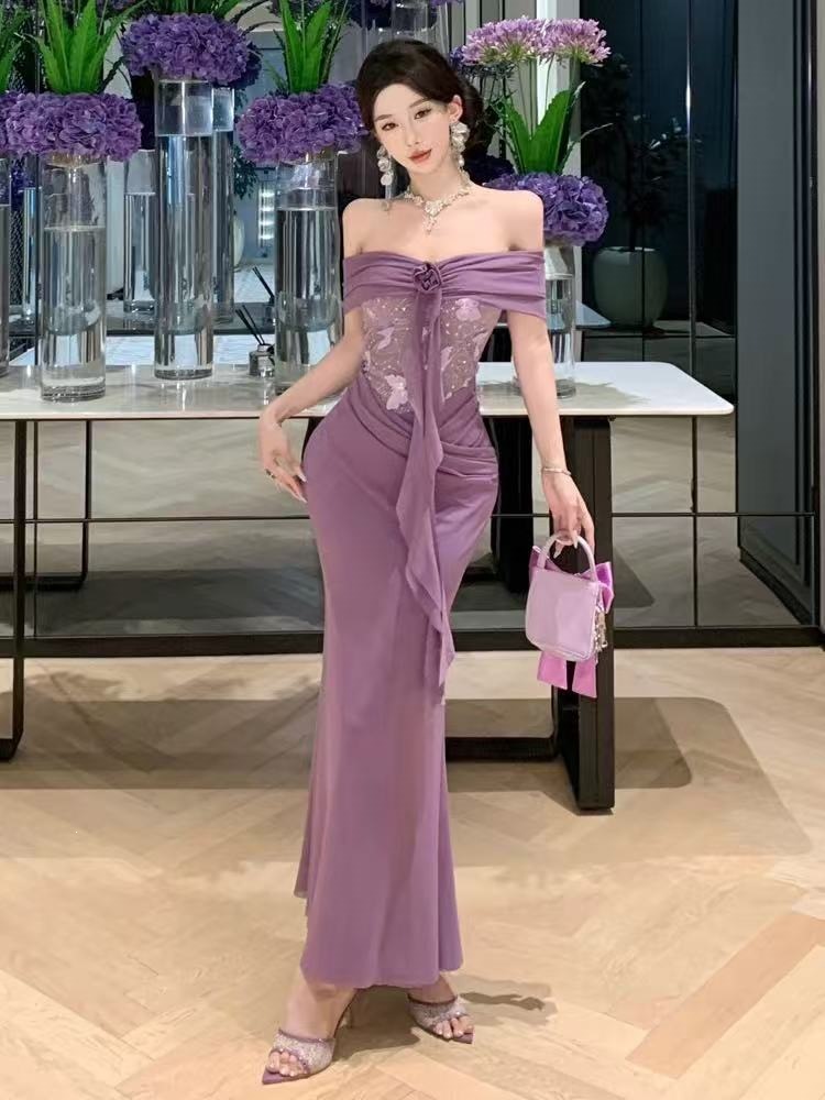 [Original Version] ➕ Breast Pads】Elegant Floral Dress with Multiple Ways to Wear It, 2026 Summer New Style, Slim Fit Women's Clothing.