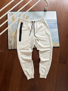 Spring and summer 2024 new men's and women's small hook leisure sports cashew flower drawstring elastic waist comfortable