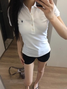 High-Quality/Rl Ralph Lauren Five-Button Polo Shirt Women's Polo Embroidered Short-Sleeve Versatile Turn-Down Collar T-Shirt Top