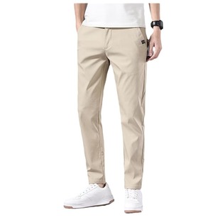 Ice Silk High Quality Casual Pants Men's Spring and Summer Thin Dad Pants Straight Stretch Shopping Mall Same Foreign Trade Pants