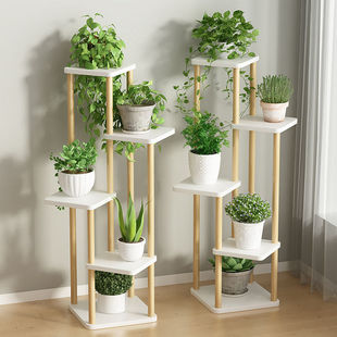 Household Multi-layer Green Rose Balcony Storage Rack Fleshy Plant Floor-to-Floor Flower Shelf Indoor Light Luxury Simple Flower Pot Rack