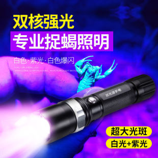 Scorpion lamp rechargeable portable flashlight super bright outdoor light catch scorpion strong light purple light special lamp bean worm wholesale