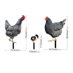 JSTY351-360 metal wrought iron simulation cock duck courtyard ground insert yard art garden decoration plug-in