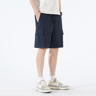 plus size Summer Men's Five-point Pants Quick-drying Shorts Casual All-match Running Large Pants Thin Ice Silk Sports Loose