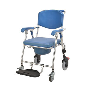 Bath Chair with Wheels for the Elderly Portable Handicapped Equipment Folding Shower Chair Stool Hemiplegic Multifunctional Toilet Chair