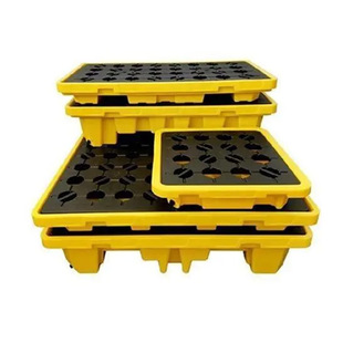 Double barrel chemical anti-leakage plastic card single barrel four barrel hazardous waste oil barrel anti-leakage side leakage plastic tray