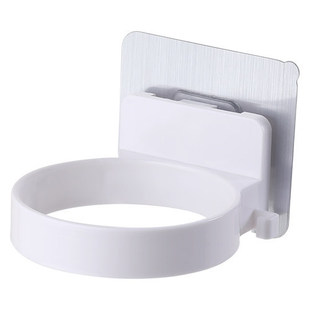 Suction cup hair dryer storage rack bathroom toilet punch-free rotatable holder circulating washable with double hook