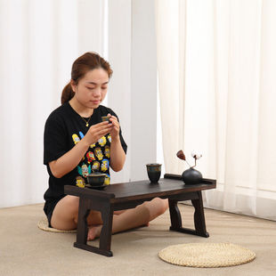Foldable Boiled Tung Wood Bay Window Table Han and Tang Style Kang Table Low Table Large, Medium and Small Size Chinese Studies Floor Table Tatami Coffee Table