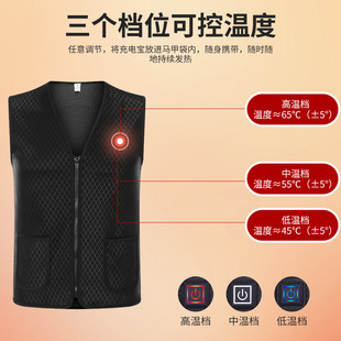 Electric Heating Clothing Heating Vest Thin Winter Men's and Women's Outdoor Leisure Cotton Clothes Constant Temperature Warm Intelligent Heating Vest