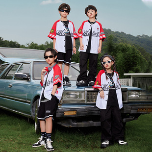 Children's Hip-hop Fashion Clothes Boys' Hip-hop Fashion Brand Hiphop Girls' Jazz Dance Fashion Clothes Baseball Clothes Performance Clothes
