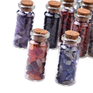 Factory Direct Supply natural white powder yellow amethyst gravel landscape wishing drifting Cork bottle cross-border collection Teaching