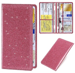 Cross-border temu passport holder large capacity anti-theft brush waterproof driver's license PVC leather case card bag certificate passport bag