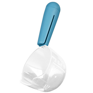 Pet food spoon transparent with scale measuring food spoon cat and dog pet food shovel scoop food supplies tools cross border