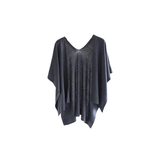 16-stitch fine wool blended lazy casual knitted shawl women's autumn new loose two-wear blouse top